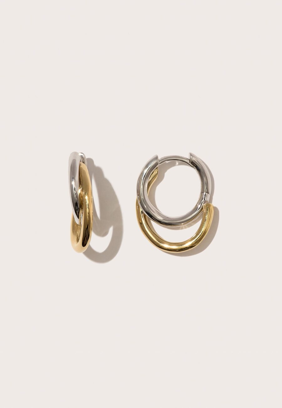 Small Mixed Metal Spiralis Hoops