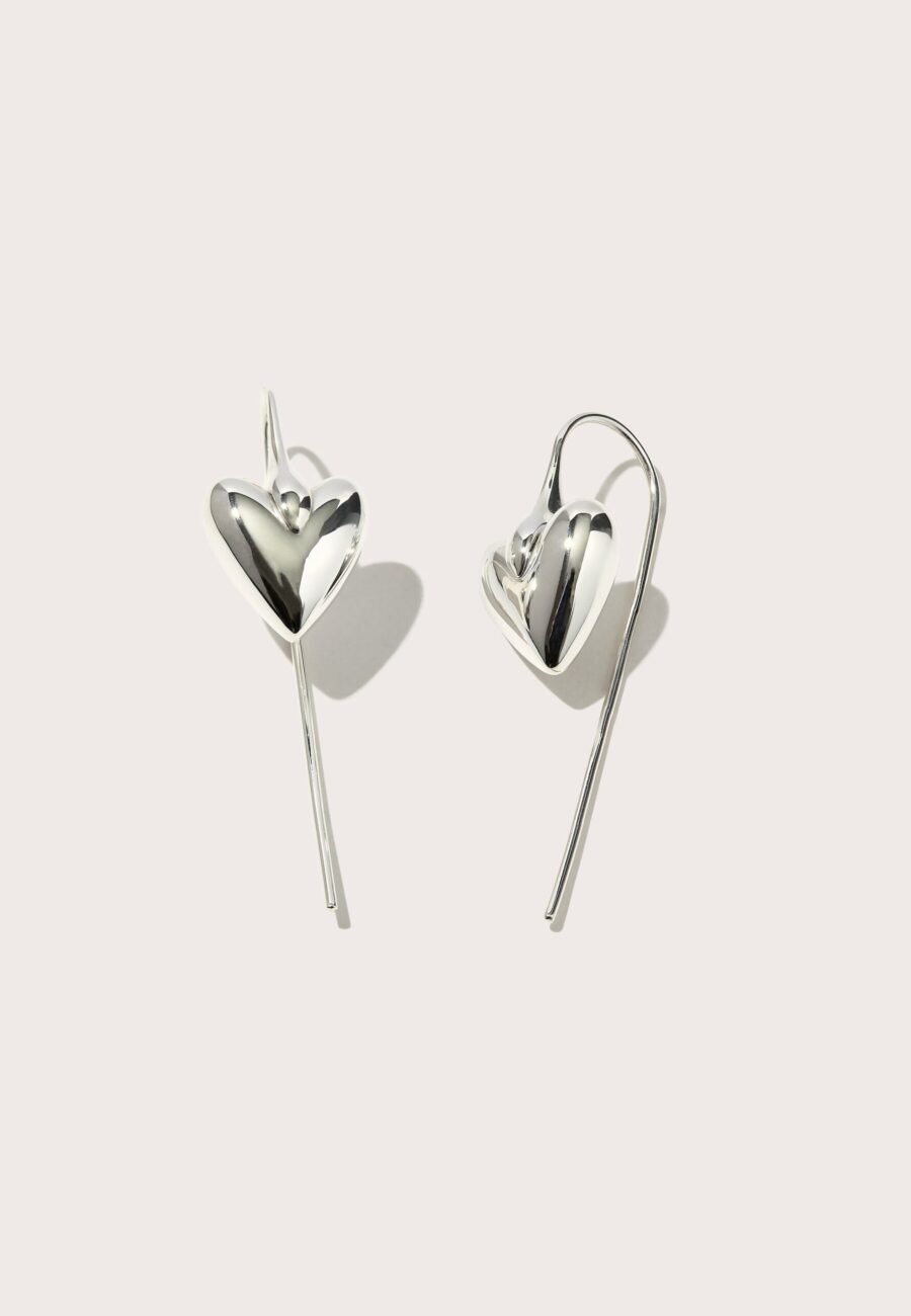 Carved Heart Hook Earrings